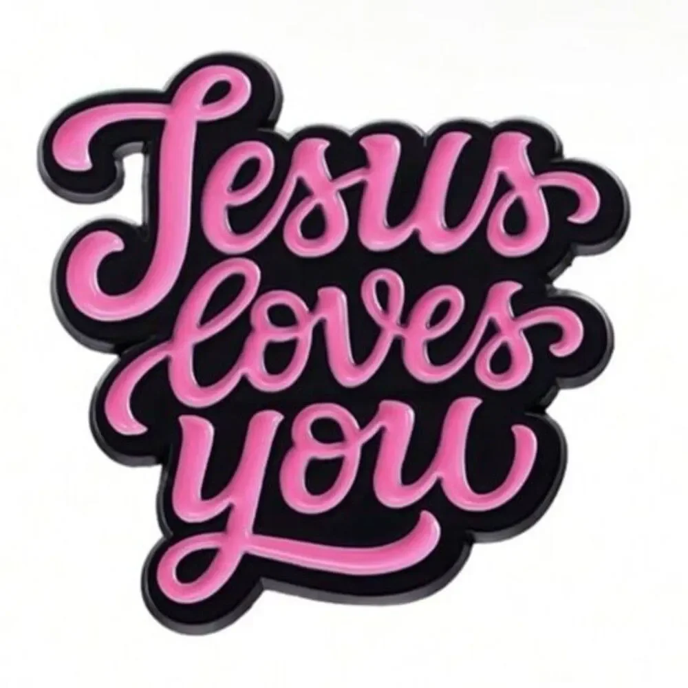 Jesus Loves You Pink Enamel Pin